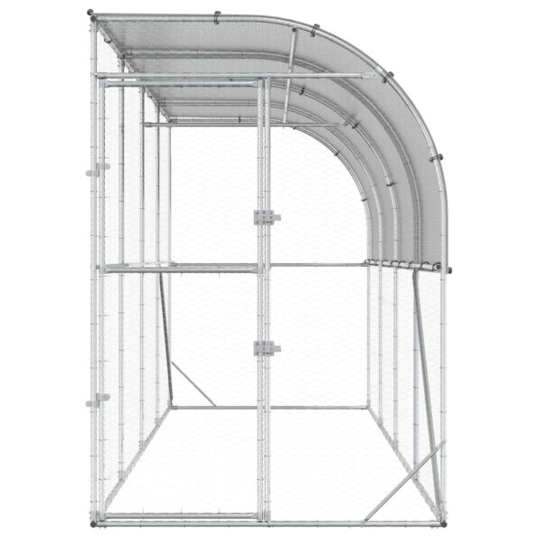 vidaXL Kurník proti stene Strieborná 600 x 150 x 215 cm – Obrázok 3