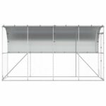 vidaXL Kurník proti stene Strieborná 600 x 150 x 215 cm – Obrázok 4