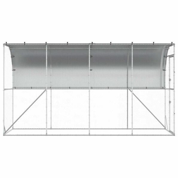 vidaXL Kurník proti stene Strieborná 600 x 150 x 215 cm – Obrázok 4