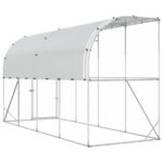 vidaXL Kurník proti stene Strieborná 600 x 150 x 215 cm – Obrázok 5