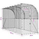 vidaXL Kurník proti stene Strieborná 600 x 150 x 215 cm – Obrázok 8