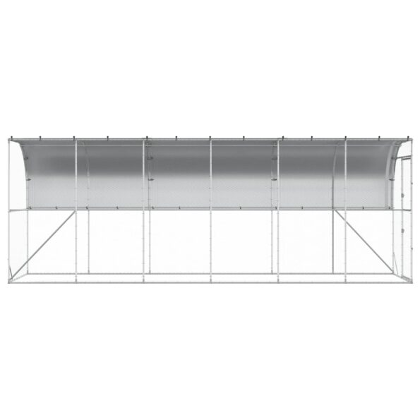 vidaXL Kurník proti stene Strieborná 600 x 150 x 215 cm – Obrázok 4