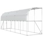 vidaXL Kurník proti stene Strieborná 600 x 150 x 215 cm – Obrázok 5