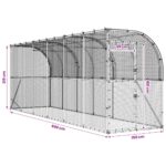 vidaXL Kurník proti stene Strieborná 600 x 150 x 215 cm – Obrázok 8