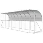vidaXL Kurník proti stene Strieborná 600 x 150 x 215 cm – Obrázok 2