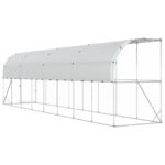 vidaXL Kurník proti stene Strieborná 600 x 150 x 215 cm – Obrázok 5