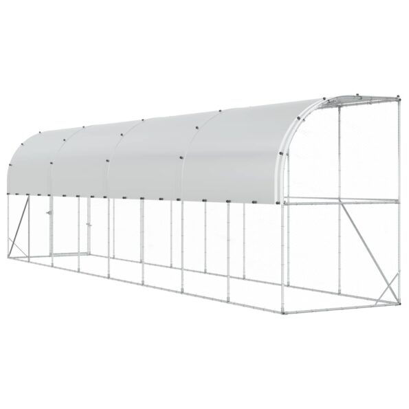 vidaXL Kurník proti stene Strieborná 600 x 150 x 215 cm – Obrázok 5