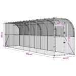 vidaXL Kurník proti stene Strieborná 600 x 150 x 215 cm – Obrázok 8