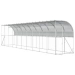 vidaXL Kurník proti stene Strieborná 600 x 150 x 215 cm – Obrázok 2