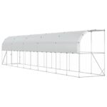 vidaXL Kurník proti stene Strieborná 600 x 150 x 215 cm – Obrázok 5