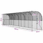 vidaXL Kurník proti stene Strieborná 600 x 150 x 215 cm – Obrázok 8