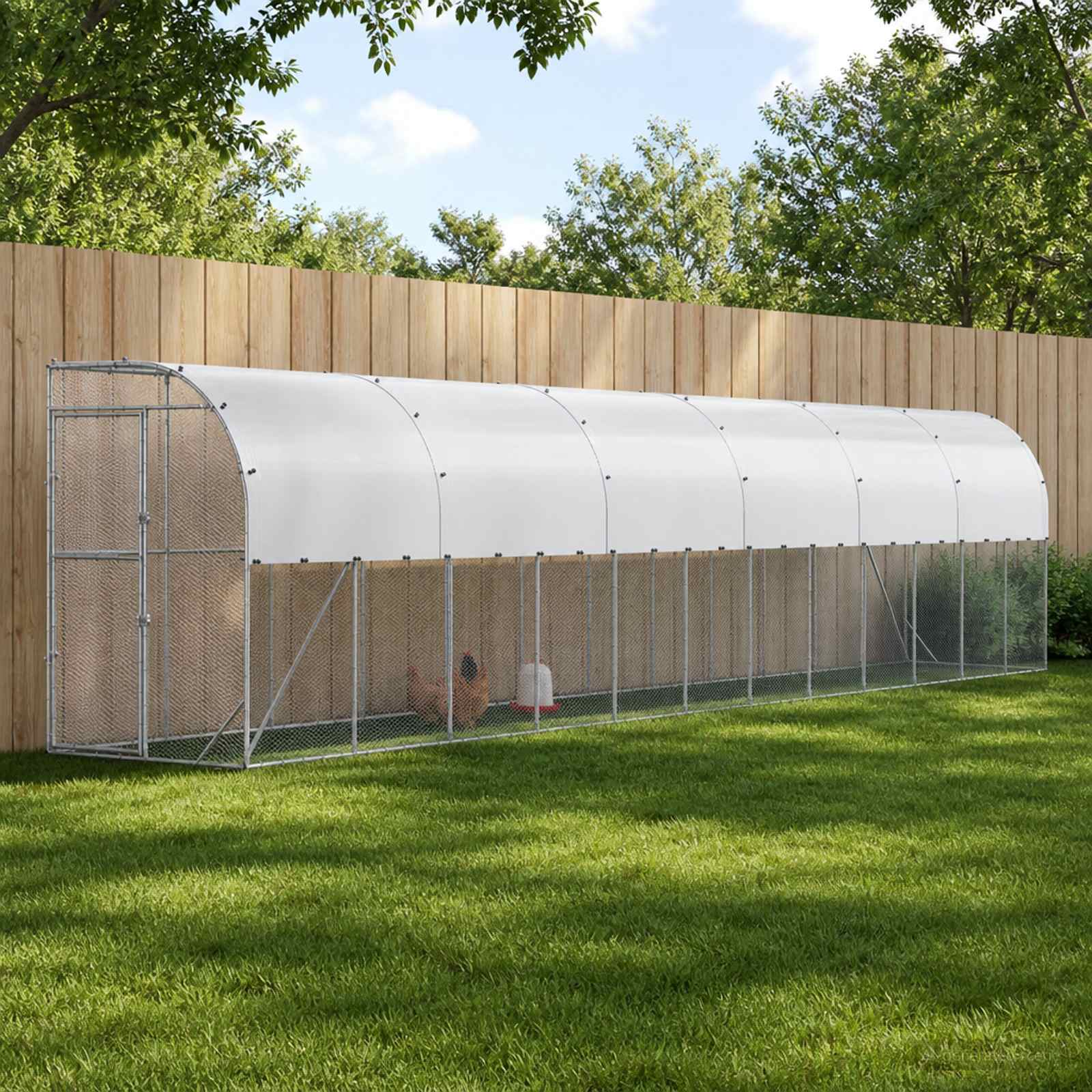 3434725_1.jpg vidaXL Kurník proti stene Strieborná 600 x 150 x 215 cm – Obrázok 1