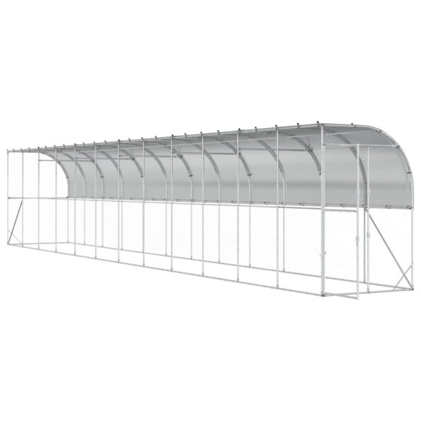 vidaXL Kurník proti stene Strieborná 600 x 150 x 215 cm – Obrázok 2