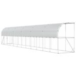 vidaXL Kurník proti stene Strieborná 600 x 150 x 215 cm – Obrázok 5
