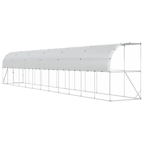 vidaXL Kurník proti stene Strieborná 600 x 150 x 215 cm – Obrázok 5