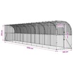 vidaXL Kurník proti stene Strieborná 600 x 150 x 215 cm – Obrázok 8