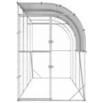 vidaXL Kurník proti stene Strieborná 400 x 150 x 215 cm – Obrázok 3
