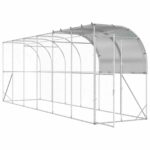 vidaXL Kurník proti stene Strieborná 600 x 150 x 215 cm – Obrázok 2