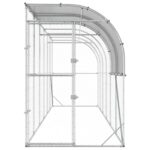 vidaXL Kurník proti stene Strieborná 600 x 150 x 215 cm – Obrázok 3