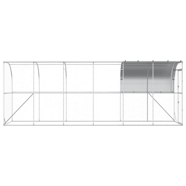 vidaXL Kurník proti stene Strieborná 600 x 150 x 215 cm – Obrázok 4