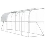 vidaXL Kurník proti stene Strieborná 600 x 150 x 215 cm – Obrázok 5