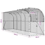 vidaXL Kurník proti stene Strieborná 600 x 150 x 215 cm – Obrázok 8
