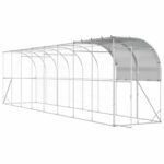 vidaXL Kurník proti stene Strieborná 800 x 150 x 215 cm – Obrázok 2