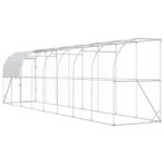 vidaXL Kurník proti stene Strieborná 800 x 150 x 215 cm – Obrázok 5