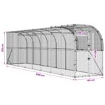vidaXL Kurník proti stene Strieborná 800 x 150 x 215 cm – Obrázok 8