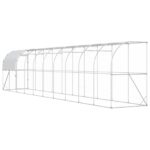vidaXL Kurník proti stene Strieborná 1000 x 150 x 215 cm – Obrázok 5