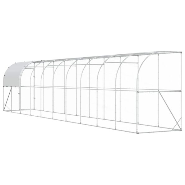 vidaXL Kurník proti stene Strieborná 1000 x 150 x 215 cm – Obrázok 5