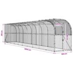vidaXL Kurník proti stene Strieborná 1000 x 150 x 215 cm – Obrázok 8