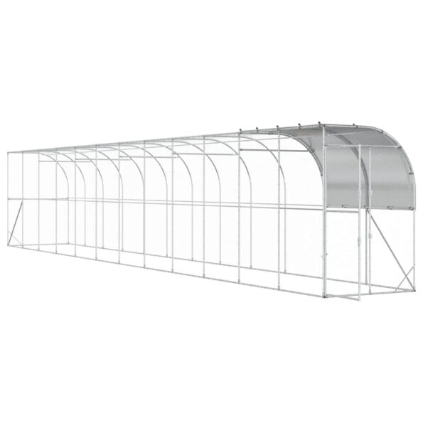 vidaXL Kurník proti stene Strieborná 1200 x 150 x 215 cm – Obrázok 2
