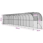 vidaXL Kurník proti stene Strieborná 1200 x 150 x 215 cm – Obrázok 8