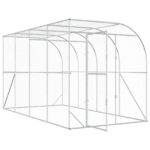 vidaXL Kurník proti stene Strieborná 600 x 150 x 215 cm – Obrázok 2