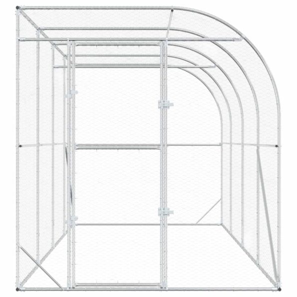 vidaXL Kurník proti stene Strieborná 600 x 150 x 215 cm – Obrázok 3
