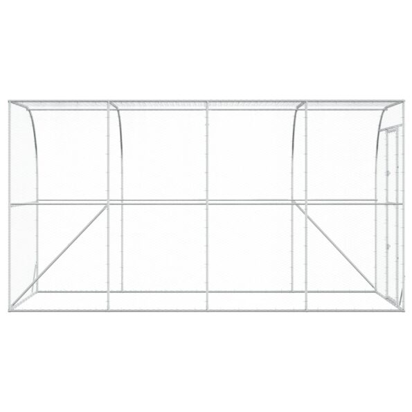 vidaXL Kurník proti stene Strieborná 600 x 150 x 215 cm – Obrázok 4