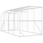vidaXL Kurník proti stene Strieborná 600 x 150 x 215 cm – Obrázok 5