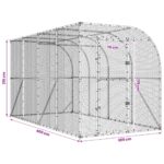 vidaXL Kurník proti stene Strieborná 600 x 150 x 215 cm – Obrázok 7