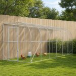 vidaXL Kurník proti stene Strieborná 600 x 150 x 215 cm – Obrázok 8