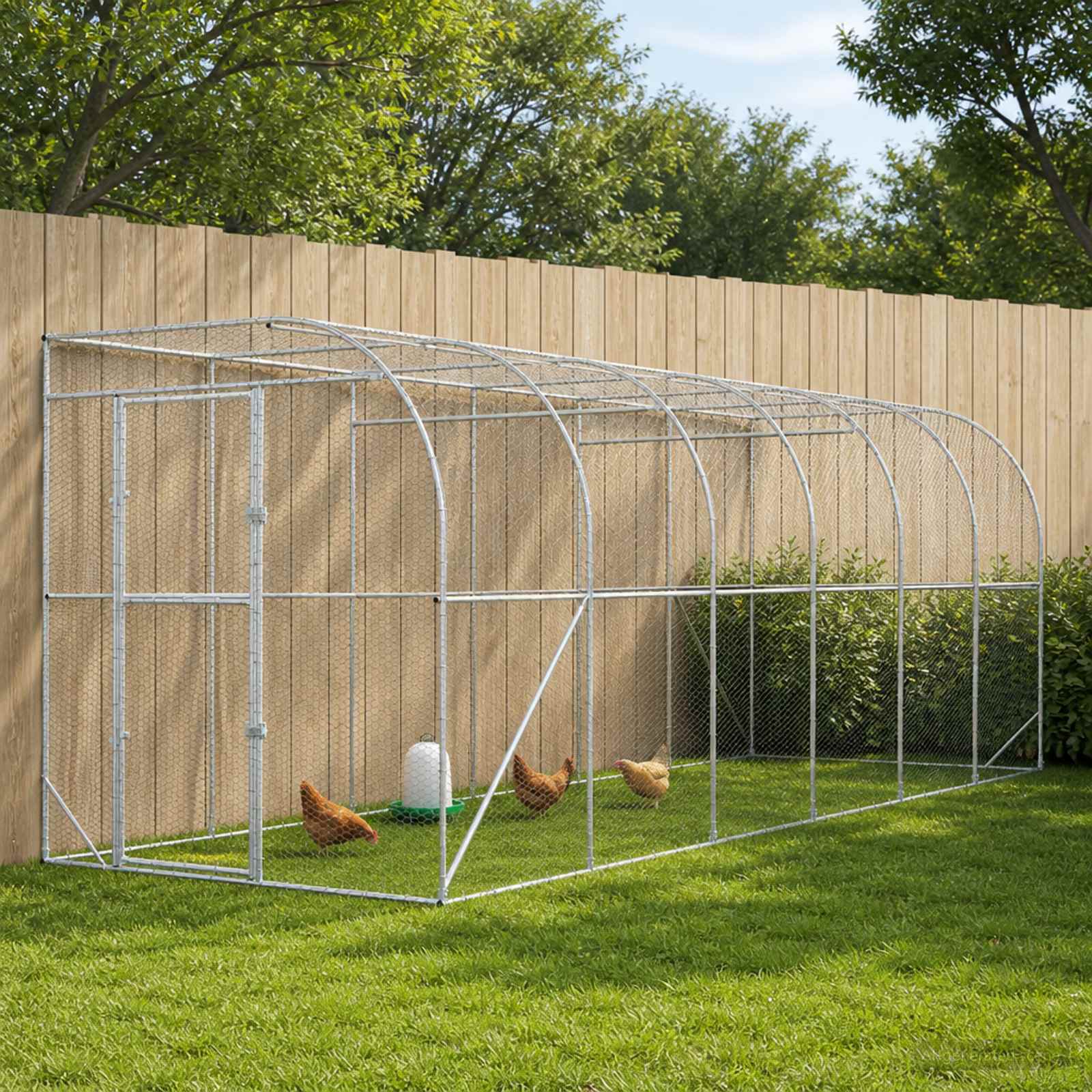 3434732_1.jpg vidaXL Kurník proti stene Strieborná 600 x 150 x 215 cm – Obrázok 1