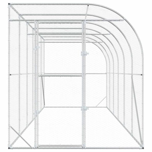 vidaXL Kurník proti stene Strieborná 600 x 150 x 215 cm – Obrázok 3