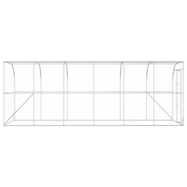 vidaXL Kurník proti stene Strieborná 600 x 150 x 215 cm – Obrázok 4