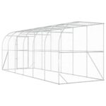 vidaXL Kurník proti stene Strieborná 600 x 150 x 215 cm – Obrázok 5