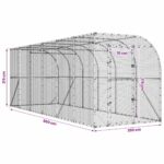 vidaXL Kurník proti stene Strieborná 600 x 150 x 215 cm – Obrázok 7