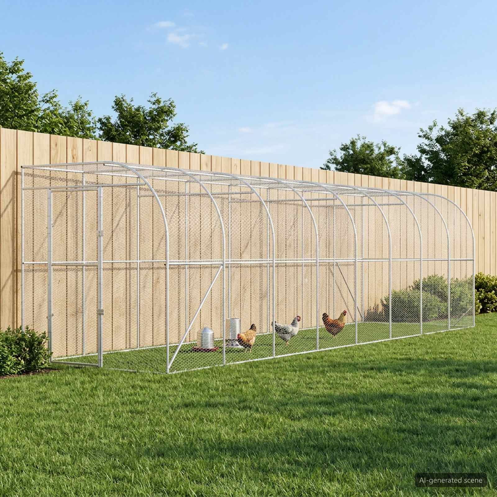 3434733_1.jpg vidaXL Kurník proti stene Strieborná 600 x 150 x 215 cm – Obrázok 1