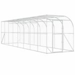 vidaXL Kurník proti stene Strieborná 600 x 150 x 215 cm – Obrázok 2