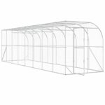 vidaXL Kurník proti stene Strieborná 600 x 150 x 215 cm – Obrázok 3