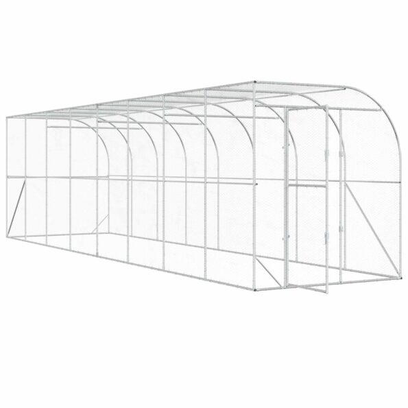 vidaXL Kurník proti stene Strieborná 600 x 150 x 215 cm – Obrázok 3