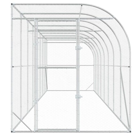 vidaXL Kurník proti stene Strieborná 600 x 150 x 215 cm – Obrázok 4